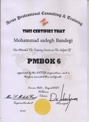 پیاده سازی استاندارد PMBOK6 در سازمان و پروژه ها